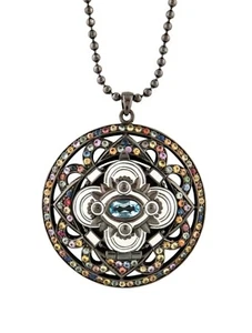 Matthew Campbell Laurenza MCL Medaillon Anhänger Halskette Edelstein 925 Sterling Silber - Bild 1 von 8