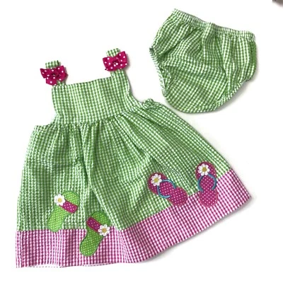 Платье Emily Rose, Baby Girl, Watermelon Gingham Colorblock 2 штуки, размер 12 месяцев - Изображение 1 из 4
