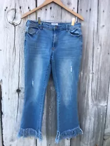 For the Republic Women's Cotton Denim Jeans Cut Frayed Ends Blue Size 6/27 - Picture 1 of 8