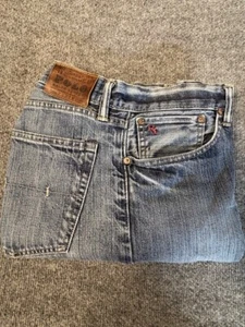 Polo Ralph Lauren Classic Fit 867 Jeans Mens 34x30 Blue Light Wash Leather Patch - Picture 1 of 20