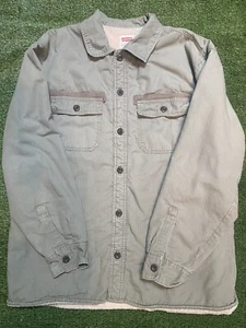 Levi's fleece Lined Canvas Button Front Men's Large L Warm Work Shirt - Picture 1 of 4