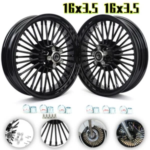 16" 16x3.5 Fat Spoke Wheels Rims for Harley Road King Glide 2000-2007 FLHTC FLHX - Bild 1 von 11