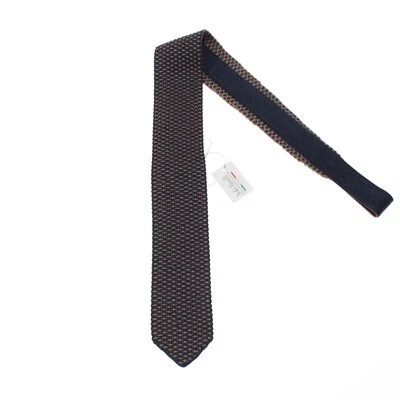 Corbata de punto Italo Ferretti nueva con etiquetas en azul y marrón 100 % seda hecha en Italia Foto 1 de 4