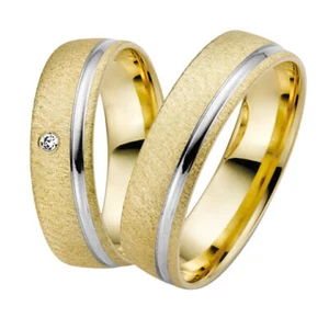 Wedding Rauschmayer 50852 IN 585 White And Yellow Gold With Brill 0.02 Ct. W/ Si - Picture 1 of 2