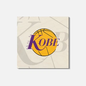 Koby Bryant Logo 4" x 4" Quadratische Holzuntersetzer - Bild 1 von 3