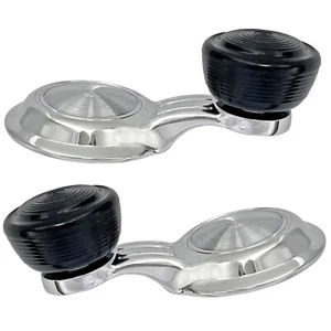 1968~1972 Chevelle El Camino GTO Vent Window Crank Chrome Metal Black Knob Pair - Picture 1 of 5