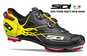 Nuevos zapatos de ciclismo Sidi Tiger MTB, negro mate amarillo fluorescente, EU45 - Imagen 1 de 2