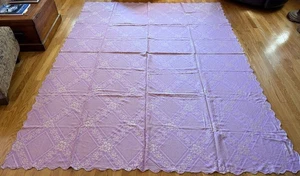 Vintage Scranton Lustre Tagesdecke Decke gewellter Rand Lavendel 98 x 77 - Bild 1 von 10