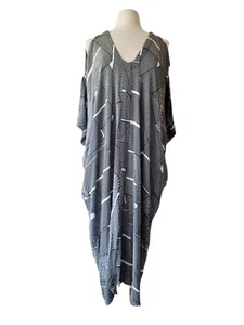 SHE STREET Black & White Striped Kaftan Shift Dress ONE SIZE - Picture 1 of 7