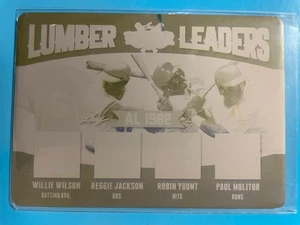 Reggie / Yount / Molitor - Hoja Madera 2021 “Lumber Leaders” LL2-03 Placa Amarilla - Imagen 1 de 2
