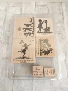 Stampin' Up Timbri in gomma 2003 - Set di 6 sagome per bambini "Pensieri di ringraziamento" - Foto 1 di 7