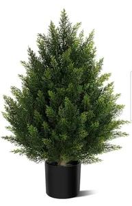 Alberi di cedro topiario artificiale 60 cm, bosso in vaso da interno esterno sempreverde - Foto 1 di 7