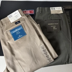Dockers Premium Tribute Khaki Classic Fit &relaxed Mens 38x32 Pants NWT LOT OF 2 - Picture 1 of 16
