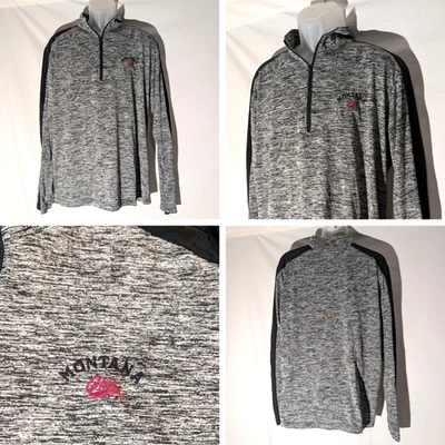 Sudadera Montana Griz 1/4 Cremallera Gris y Negra, Talla XL, Logo University Grizzlies Foto 1 de 4