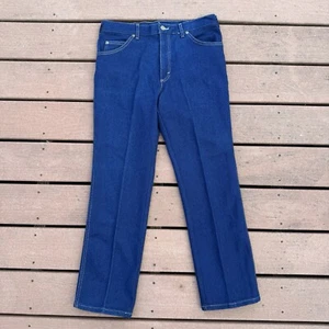 Vintage Lee Riders Denim Jeans USA Scovill Zipper Size 34x30 Dark Wash Red Tab - Picture 1 of 16