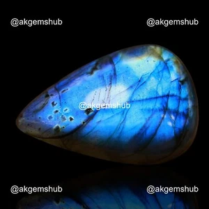 52,00 Cts Pietra Preziosa Labradorite Fuoco Naturale Pera Filo Avvolgente Cabochon 36x25x7 mm - Foto 1 di 11