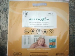 AllerZip Smooth Waterproof Bed Bug Proof Zippered Bedding Encasement NEW Twin XL - Picture 1 of 3