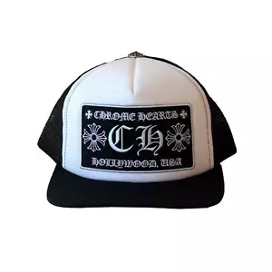 Chrome Hearts CH Hollywood Trucker Hat white black - Picture 1 of 3