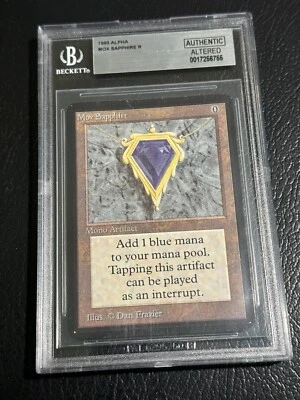 1993 MTG Magic the Gathering ALPHA Rare MOX SAPPHIRE Damaged/Inked BGS Authentic - Image 1 of 4