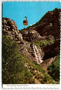 Sky Ride Bridal Veil Falls Postcard Provo Canyon Utah UT PM 1977 - Picture 1 of 2