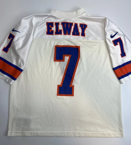Vintage Nike Team Denver Broncos John Elway Jersey Men’s Size Medium White Rare Cover