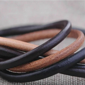 100cm Round Leather Cord Lace Deck Boots Jewelry Thong Dia 1.5/2/2.5/3/4mm - Picture 1 of 6