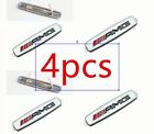 4 x Fit for Mercedes AMG Logo Emblems Front Seat Tuning Badges Metal silver&red