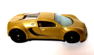 Custom Hot Wheels Gold Super Car Bugatti Veyron Rubber Real Rider Tires - Picture 1 of 9