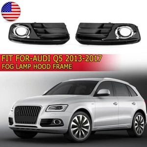 Front Bumper Fog Light Covers Bezels Grille Left &Right For 2013-2016 AUDI Q5 - Picture 1 of 7