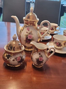 HK Bavaria Teeservice 24 Karat Gold Handarbeit Porzellan Geschirr Set - Bild 1 von 11