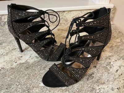 Madden девочка черный Stiletto каблуки стразы гладиатор ремни кружева Dacey размер 10 - Изображение 1 из 4