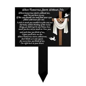 Memorial Stake Markers for Cemetery Grave Sympathy Acrylic Plaque for Outdoor... - Picture 1 of 6