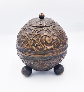 VICTORIAN ADOLPH FRANKAU & CO CAST BRONZE BALL STRING BOX c1890 - Picture 1 of 7