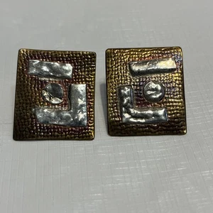 Vintage gemischtes Metall gehämmert Kupfer & silberfarben Metall modern Handarbeit Schmuck - Bild 1 von 5