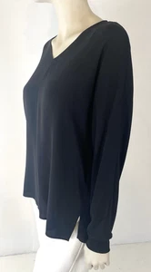 Blusa Top $278 Eileen Fisher Para Mujer XS Negra Seda Georgette Crepe Dolman NUEVA - Imagen 1 de 7
