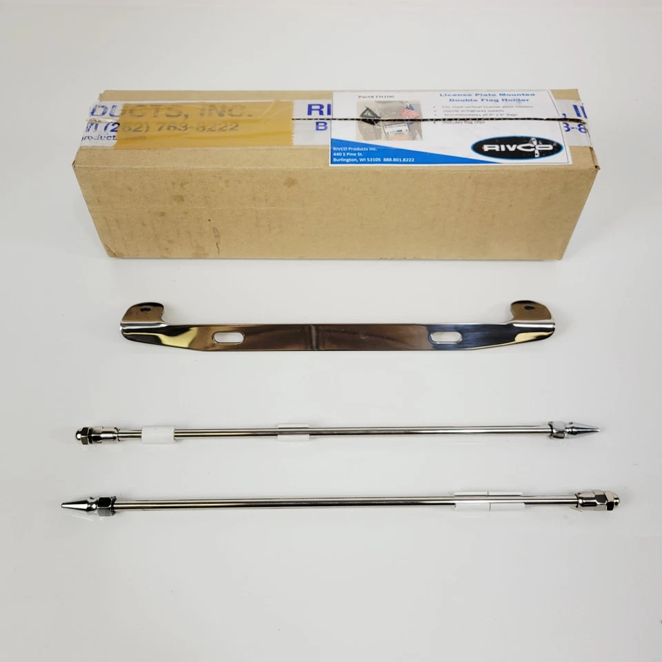 Placa de licença Rivco porta bandeira dupla montada para bandeiras 6x9" FH100 2030-0515 - Imagem 1 de 4