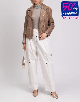 RRP€1200 D&G DOLCE & GABBANA Leather Jacquard Jacket IT40 US4 UK8 S Floral - Image 1 of 4