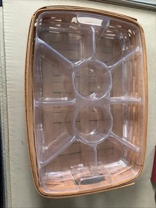Longaberger Hostess großes Serviertablett Korb mit 10-fach geteiltem Schutz - Bild 1 von 24