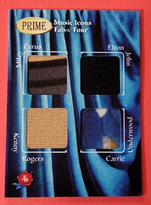 Miley Cyrus WORN DRESS RELIC CARD #1/50 ELTON JOHN Carrie Underwood KENNY ROGERS - Picture 1 of 2