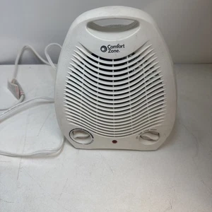 1,500-Watt Electric Portable Fan Heater with Adjustable Thermostat Indoor White - Picture 1 of 6