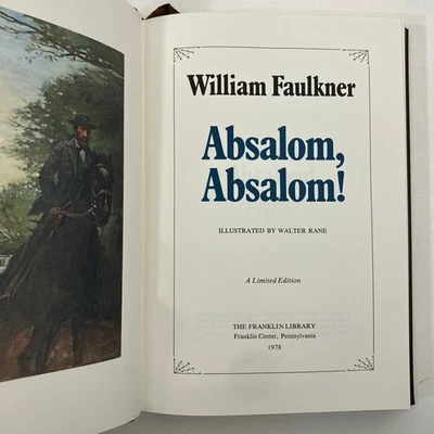 Absalom Absalom William Faulkner Franklin Library Leather Bound 1978 Limited Ed Foto 1 de 4