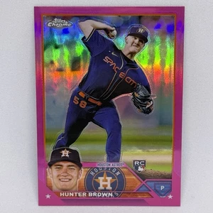 2023 Topps Chrome Hunter Brown (RC) #197 Pink Refractor SP Houston Astros Rookie - Bild 1 von 2