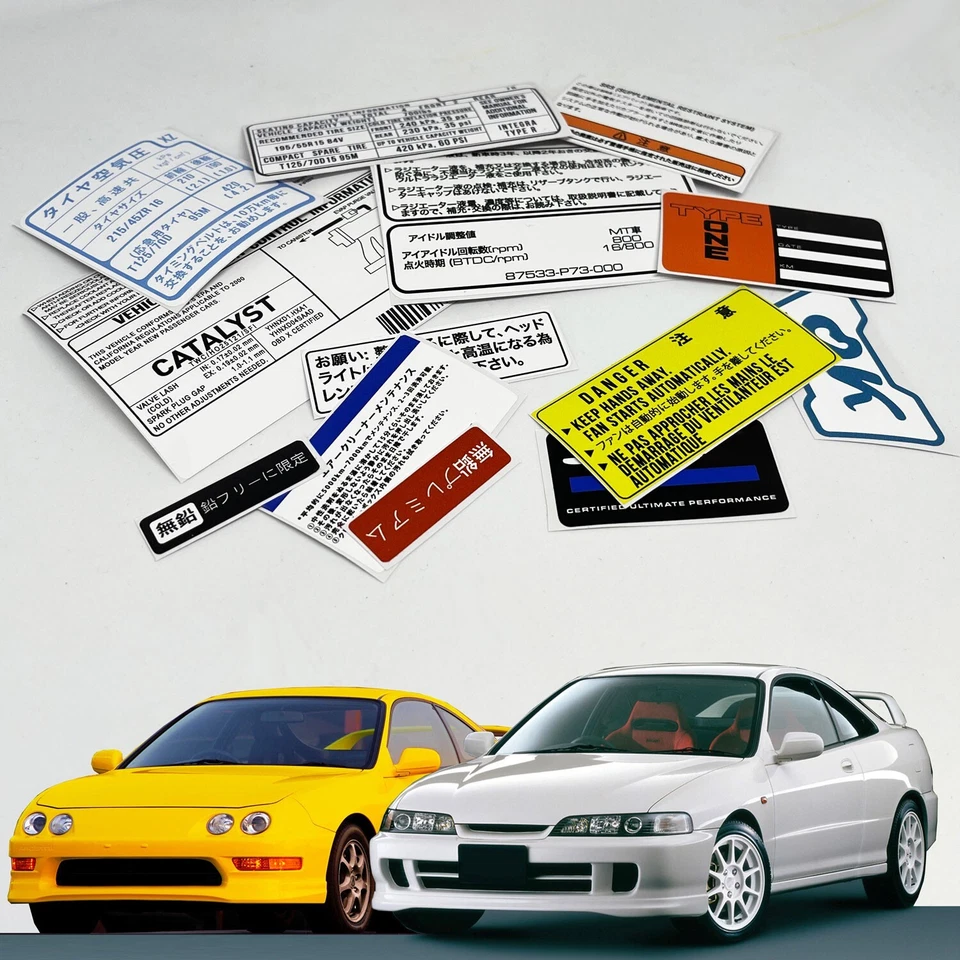 Honda Acura Dc2 Integra Type R Restoration Warning Caution Engine Sticker Label - Image 1 of 3