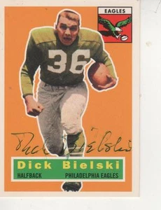DICK BIELSKI FIRMADO 1956 TOPPS ARCHIVOS #56 - ÁGUILAS DE FILADELFIA - Imagen 1 de 1
