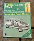 Ford Full-Size Vans 1992-1995 Hayne Automotive Repair Manual. Okay Condition 