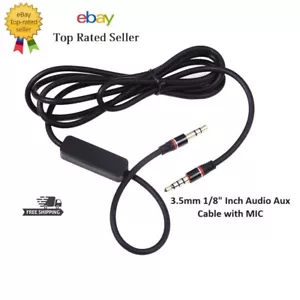 MaxLLTo 3.5mm 1/8" Inch Audio Aux Cable w/ MIC - Stereo Auxiliary Cord Lead -4ft - Picture 1 of 5