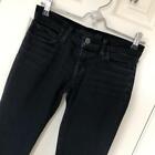 J Brand Jeans 26 Black Pencil Split Leg 27 x 33 Mid Rise Style 9122Jett Skinny