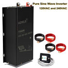 48V 7000W Pure Sine Wave Inverter 120/240VAC Split Phase Solar Home  LCD Remote
