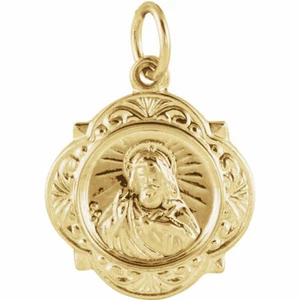 Medalla del Sagrado Corazón de Jesús en oro amarillo 14K - Imagen 1 de 2