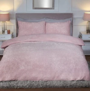 SPARKLE TEDDY PINK SUPER KING DUVET SET COSY AND SOFT SLEEPDOWN - Picture 1 of 5